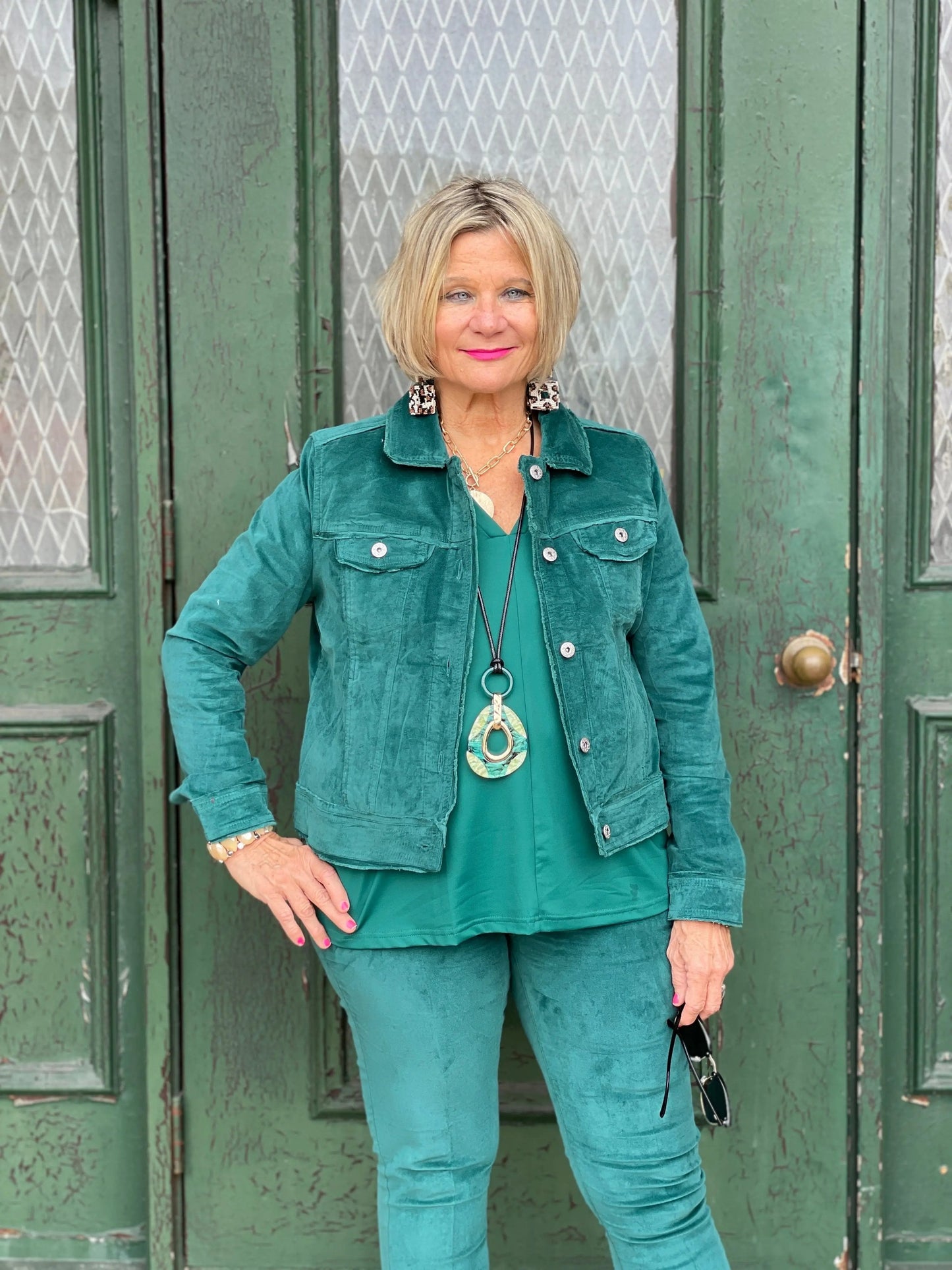 LULU-B EMERALD VELOUR PANTS