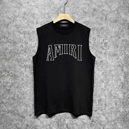 Amiri tank top cut out sun portrait printing