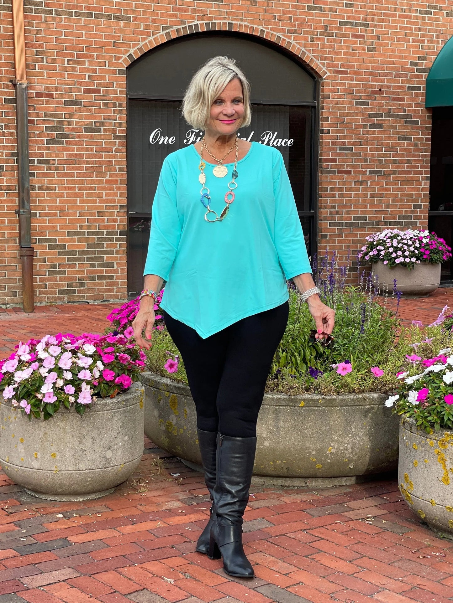 LULU-B SEA-FOAM ASYMMETRIC TOP