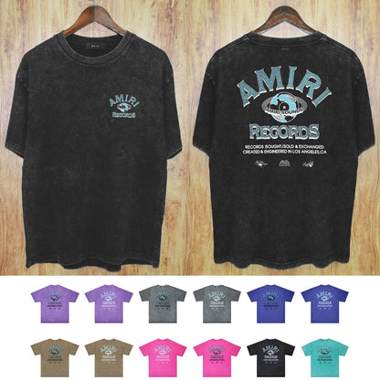 Amiri Washed Distressed T Shirt Printed Trendy Pure Cotton