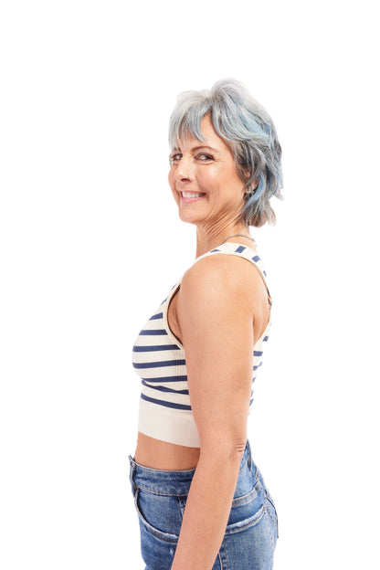 Women's Striped Scoop Neck Bralette