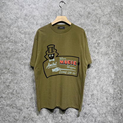 Amiri t shirts top hat magician printing short sleeve