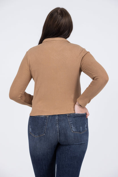 Sweetheart Women's Brushed Knit Long Sleeve Top