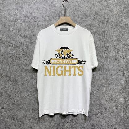 Amiri t shirts earth letter printing short sleeve
