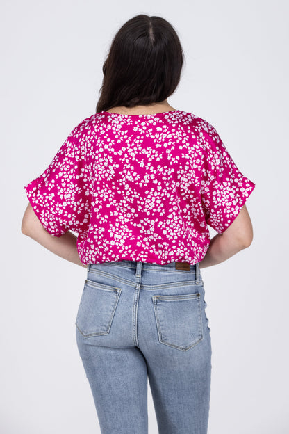 Silhouette Flowers Women's V-Neckline Top
