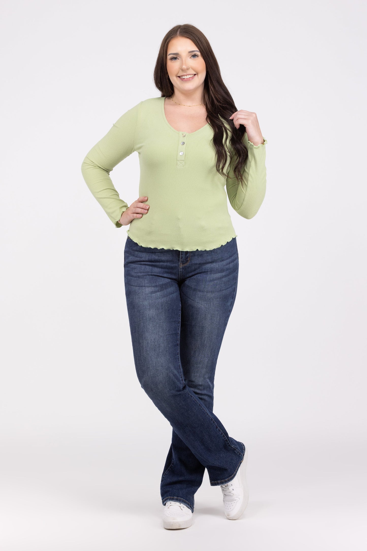 Don't Need You Women's Scoop Neck Long Sleeve Top