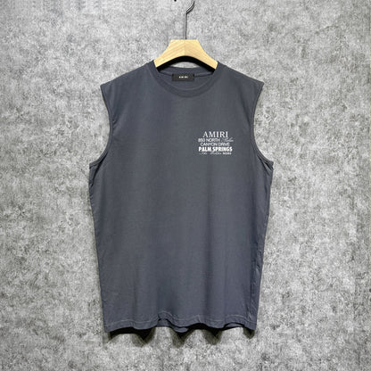 Amiri tank top pink bone print