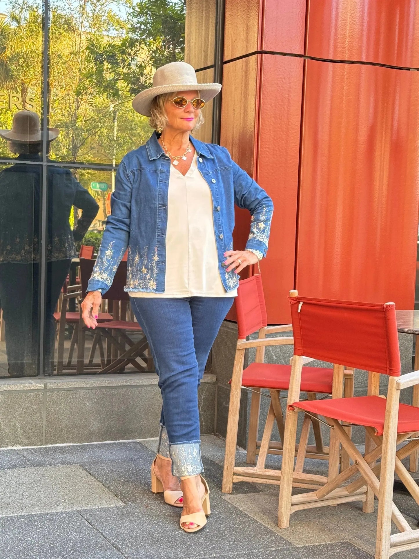 DENIM LACE FLOWER JACKET