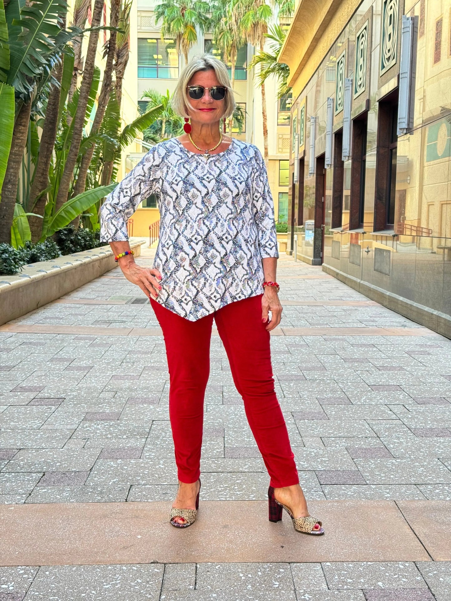 LULU-B RED VELOUR PANTS