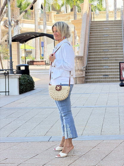 Embroidered Linen Blend Jacket