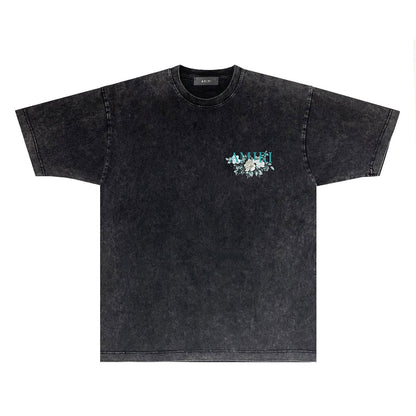 Amiri T Shirts Washed and Worn Retro Short Sleeve T-shirt