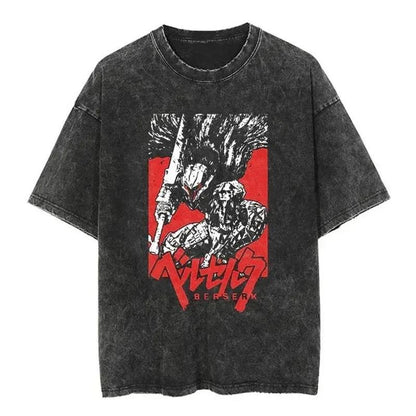 2024Streetwear Tshirt Japanese Anime Graphic Vintage Washed (Prat 2)