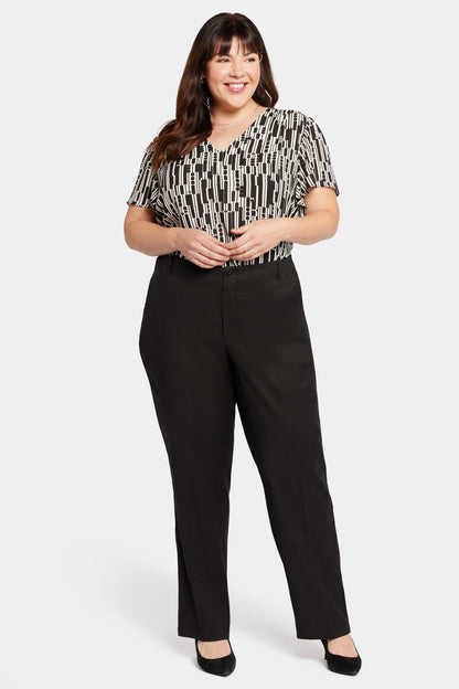 Marilyn Straight Pants In Plus Size - Black
