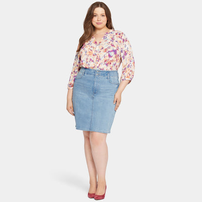 High Waist Skirt In Plus Size - Crystalline