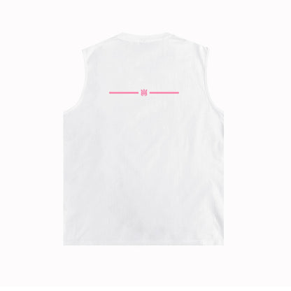 Amiri tank top small spider letter horizontal stripprinting