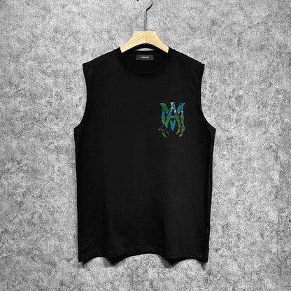 Amiri tank top waist flower camouflage letterprinting