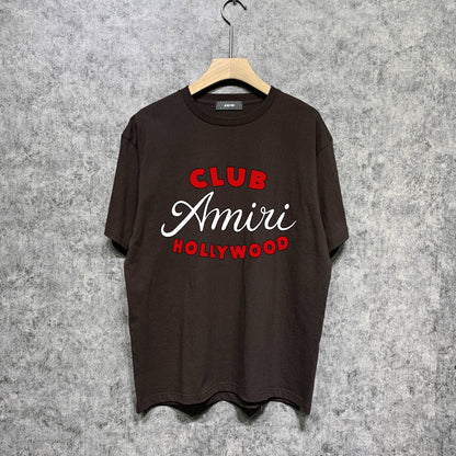 Amiri t shirts hollywood club printing short sleeve
