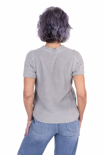 ALB Custom Cora Women's Open Knit Short Sleeve Sweater