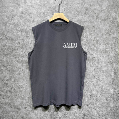 Amiri tank top new bone sleeve print