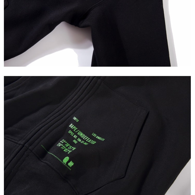 Bathing Ape Hoodie Zip Cardigan Double Hat Shark Sweater Jacket