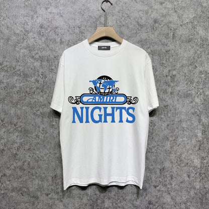 Amiri t shirts earth letter printing short sleeve