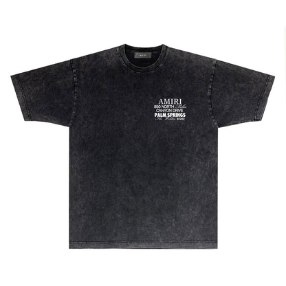 Amiri Washed Distressed T Shirt Printed Trendy Pure Cotton