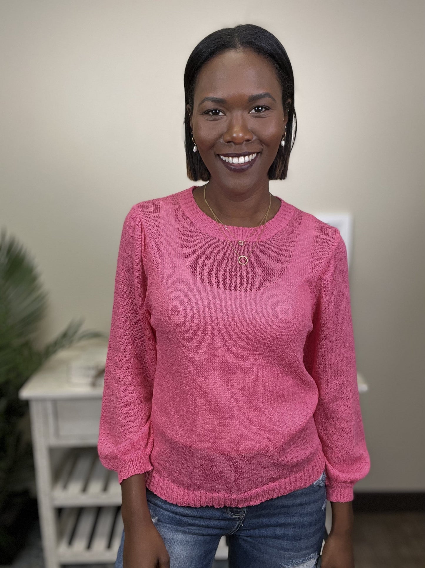 Break Free Women's Semi Sheer Knit Sweater